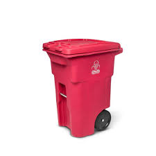 Toter 64 Gal Red Hazardous Waste Trash Can With Wheels And Lid Lock Rmn64 01red The Home Depot Trash Can Hazardous Waste Recycle Trash