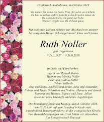 Traueranzeigen von Ruth Noller