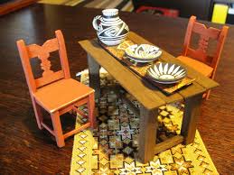 Miniature New Mexican Style Table And Chairs From Photos Barbie Diorama Miniature Art Barbie House