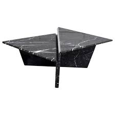 However tips in choosing and placing the coffee table or coffee table by considering the size, dimensions, materials. Black Marble Triangle Bi Level Coffee Table Or Pair End Tables Style Up And Up At 1stdibs