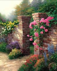 Thomas Kinkade The Rose Garden Painting The Rose Garden Print For Sale Garden Painting Thomas Kinkade Art Thomas Kinkade