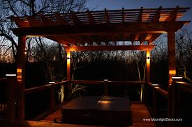 Deck Lighting With Low Voltage Lighted Post Caps Deck Lights Moonlight Decks