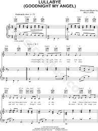 Billy Joel Lullabye Goodnight My Angel Sheet Music In C Major Transposable Download Print Sku Mn0152737