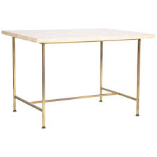 A Brass And Travertine Side Table Designed By Paul Mccobb Circa 1965 H 20 5 In X W 30 In X D 24 In Vintage Side Table Side Table Design Table Design