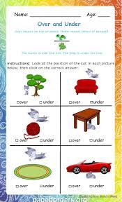 Die besten 17 bilder zu bm worksheet for kid auf pinterest from cognitive worksheets for preschoolers, image source: Over And Under Interactive Worksheet