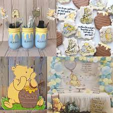 Another idea for a winnie the pooh baby shower centerpiece is to put honey pots. Classic Pooh Baby Shower Online