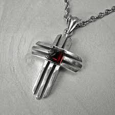 Cross Necklace Men Sterling Silver Cross Pendant Vintage Etsy Silver Jewelry Fashion Sterling Silver Cross Pendant Modern Silver Jewelry