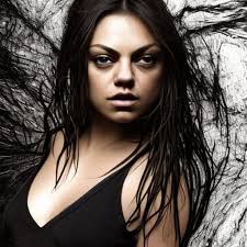 mila kunis wet bare art portrait
