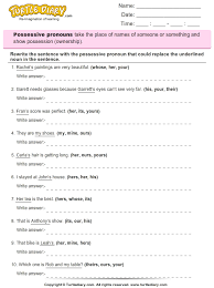 Replace Noun With A Possessive Pronoun Worksheet 4 Nouns And Pronouns Pronoun Worksheets Possessive Pronoun