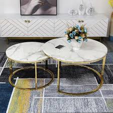 Amazon's private and select exclusive brands see more. Duo Nesting Coffee Tables White Marble Effect Top And Gold Stainless S Briq