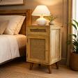 Handcrafted Solid Wood Cane Bedside Cabinet product image