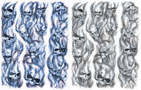 Skulls In Smoke Full Sleeve Tattoo Skull Tattoo Design Skull Sleeve Tattoos Tattoo Sleeve Filler