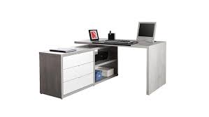 Preise vergleichen und bequem online bestellen! Schreibtisch Pratico In Beton Dekor Und Weiss Hochglanz Lack