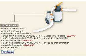 [ce sac de sable de 25 kg pour filtration de l'eau de piscine est compatible avec la plupart des filtres à sable. Offre Filtre A Sable Bestway Chez Bricomarche