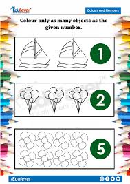 Lkg Worksheet Color And Numbers In 2020 Lkg Worksheets Worksheets Mathematics Worksheets