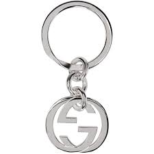 Gucci Silver Monogram Keychain Gucci Classic gucci interlocking g key ring in black and silver. gucci silver monogram keychain