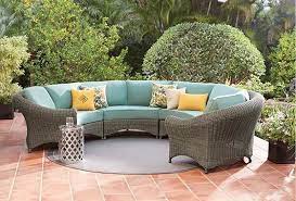 Martha Stewart Living Lake Adela Curved Sectional Set Outdoor Sectional Outdoor Sectional Sof Curved Patio Outdoor Sectional Sofa Patio Furniture Pillows