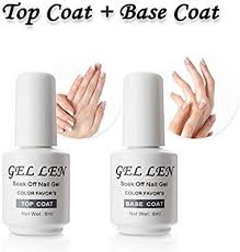 Amazon Com Gellen Top Coat And Base Coat For Gel Polish Long Lasting Shine Finish 0 33 Fl Oz Ea Best Nail Polish Gel Nail Polish Colors Gel Nail Polish Set
