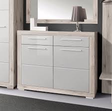 Regalboden eiche sonoma 19x200x1000 mm. Schuhschrank Schuhkommode Sandeiche Weiss Hochglanz 118cm Neu Schuhschranke Diele Und Flur Fu4life De