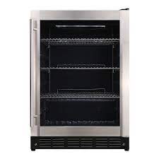 This model can stand alone or slide into your cabinets for a streamlined look. Magic Chef 5 1 Cu Ft 154 Can Beverage Cooler With Stainless Steel Door The Home Depot Canada