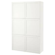 Besta Storage Combination With Doors Hanviken White Find It Here Ikea Ikea Wall Storage Tall Cabinet Storage Wall Storage Unit