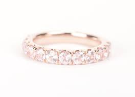 Diamond Wedding Band 14k Rose Gold Stackable Wedding Bands Pink Sapphire Wedding Band Diamond Wedding Bands