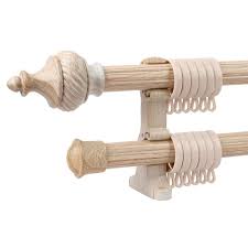 White Oak Color Aluminum 19 Inch Double Curtain Rods Double Rod Curtains Double Curtains Curtain Rods