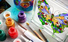 Acrylic Paint On Glass Painting Glass With Acylics