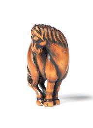 A Wood Netsuke Of A Horse By Izumiya Tomotada Kyoto 18th Century Sold For 30 000 Us 42 150 Inc Premium The Harriet Szechenyi S Japanese Art Art Netsuke