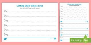 Printable scissor skills practice worksheets. Cutting Skills Worksheets Lines Teacher Made