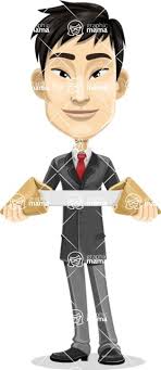 Corporate Asian Man Cartoon Vector Character AKA Feng Chen