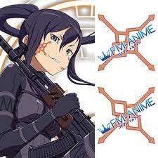 Pitohui is a character from the anime sword art online alternative: Fm Anime Sword Art Online Alternative Gun Gale Online Kanzaki Elsa Pitohui Cosplay Tattoo Stickers