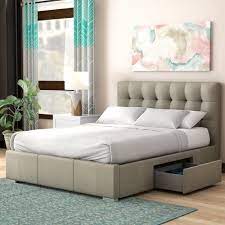Inexpensive diy upholstered headboard it doesn't matter what size bed you have, this project can work for a king, queen, full or twin sized bed. Latitude Run Alejo Upholstered Storage Platform Bed Reviews Wayfair Murphy Bed Plans Upholstered Storage Bed Storage