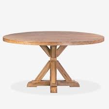 Build a 60 inch round table in french farmhouse style with a center pedestal. Farmhouse 60 Round Solid Pine Wood Dining Table Pine Wood Finish Rustic Natural 60x60 Dining Tables Jeffan International