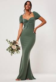 Bridesmaid Green Sweetheart Twist Fishtail Maxi Dress Missguided Fishtail Maxi Dress Women Dress Online Dresses