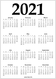 Below are year 2021 printable calendars you're welcome to download and print. 2021 Year 2021 Calendar Printable Black And White Hipi Info Calendars Printable Free