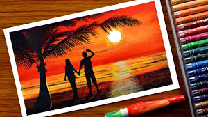 Dickblick.com has been visited by 10k+ users in the past month Easy Oil Pastel Sunset Drawing For Beginners Sunset Scenery With Oil Pastel Step By Step Youtube