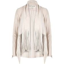 River Island Cream Faux Suede Fringed Jacket Faux Suede Fringe Jacket Suede Fringe Jacket Clothes Design
