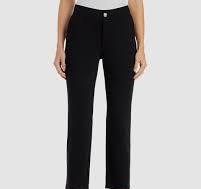 $88 T Tahari Women's Black Straight Leg Modal Ponte Trousers Pants Size 8