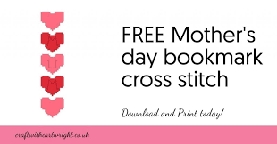 Posted by cassi medina on april 30, 2020. Free Cross Stitch Mothers Day Bookmark Pdf Pattern Craft With Cartwright