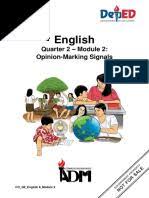 Maybe you would like to learn more about one of these? English8 Q2 Mod2 Opinionmarkingsignals V1 Sentence Linguistics Feeling