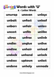 Solve puzzles daily and see your word search skills improve! Download Free Printable 6 Letter Word Starting With U 2