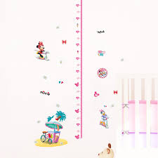 Us 2 37 9 Off Cartoon Mickey Mouse Minnie Daisy Donald Height Measure Growth Chart Kids Girls Bedroom Stikcers Home Decor Decal In Wall Stickers