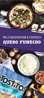 Wild Mushroom And Chorizo Queso Fundido Recipe Stuffed Mushrooms Homemade Tortilla Chips Queso Fundido