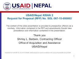 Usaid Nepal Kisan 2 Request For Proposal Rfp No Sol Ppt