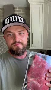 Homemade beef jerky. For this recipe, I went with a 3 pound beef bottom  round roast. It went in the fridge for about 2 hours to firm up and then I  cut it with the grain into 1/4” strips. ⠀, ⠀, I ...