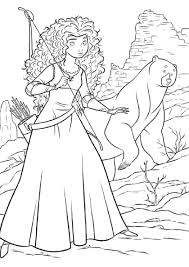 Beauty And The Bear On The Hunt High Quality Free Coloring From The Category Free Disney Coloring Pages Disney Princess Coloring Pages Cartoon Coloring Pages