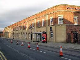 The exterior of the first class booking hall. Liverpool Road Station