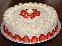 Backen Kochen Geniessen Erdbeer Raffaello Torte Erdbeer Raffaello Torte Raffaello Torte Kuchen Und Torten