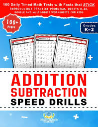 These free christmas math worksheets teach students all the normal math problems but create extra fun by making them christmas. Addition Subtraction Speed Drills 100 Daily Timed Math Tests With Facts That Stick Reproducible Practice Problems Digits 0 20 Double And Kids In Grades K 2 Practicing Math Facts Panda Education Scholastic 9781953149367 Amazon Com Books